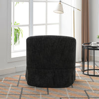 360-degree Swivel Accent Armchair Linen Blend  BLACK