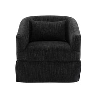 360-degree Swivel Accent Armchair Linen Blend  BLACK
