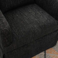 360-degree Swivel Accent Armchair Linen Blend  BLACK