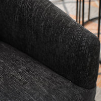 360-degree Swivel Accent Armchair Linen Blend  BLACK
