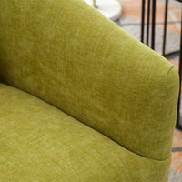360-degree Swivel Accent Armchair Linen Blend FRUIT GREEN