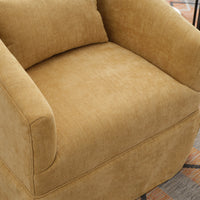 360-degree Swivel Accent Armchair Linen Blend MUSTED YELLOW