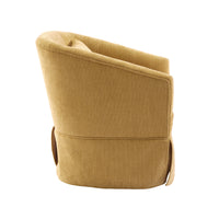 360-degree Swivel Accent Armchair Linen Blend MUSTED YELLOW