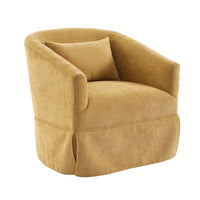 360-degree Swivel Accent Armchair Linen Blend MUSTED YELLOW