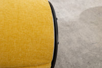 Chenille Fabric Swivel Accent Armchair Barrel Chair With Black Powder Coating Metal Ring,Yellow