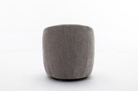 Chenille Fabric Swivel Accent Armchair Barrel Chair With Black Powder Coating Metal Ring,Gray