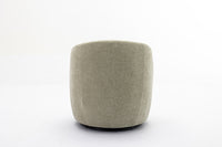 Chenille Fabric Swivel Accent Armchair Barrel Chair With Black Powder Coating Metal Ring,Light Green