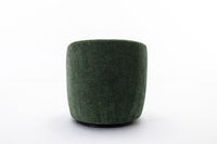 Chenille Fabric Swivel Accent Armchair Barrel Chair With Black Powder Coating Metal Ring,Green