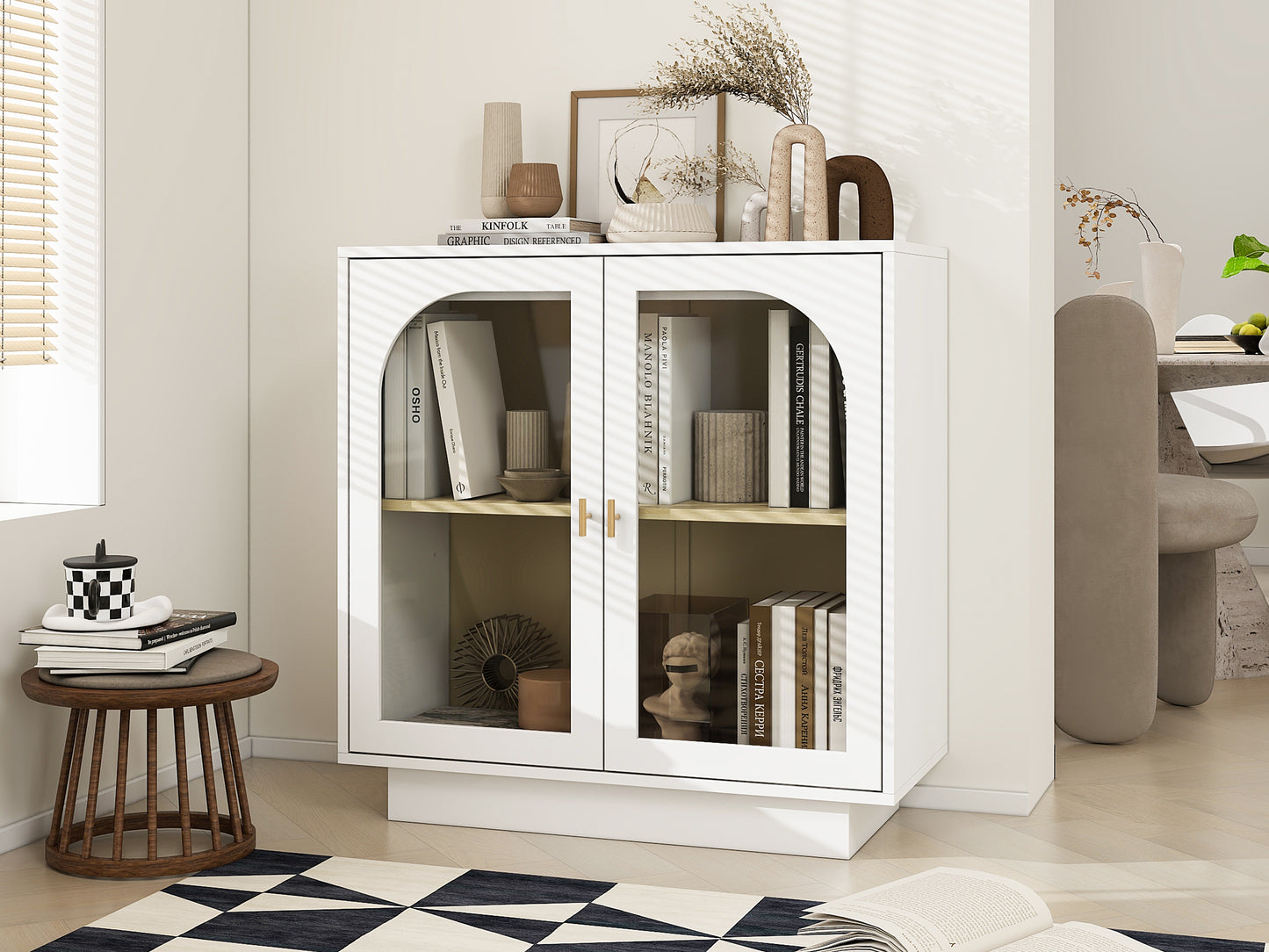 Storage Cabinet with Acrylic Door for Living Room, Dining Room, Study