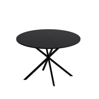 47.24'' Modern Cross Leg Round Dining Table, Black Top Occasional Table, Two Piece Removable Top, Matte Finish Iron Legs