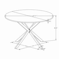 47.24'' Modern Cross Leg Round Dining Table, Black Top Occasional Table, Two Piece Removable Top, Matte Finish Iron Legs