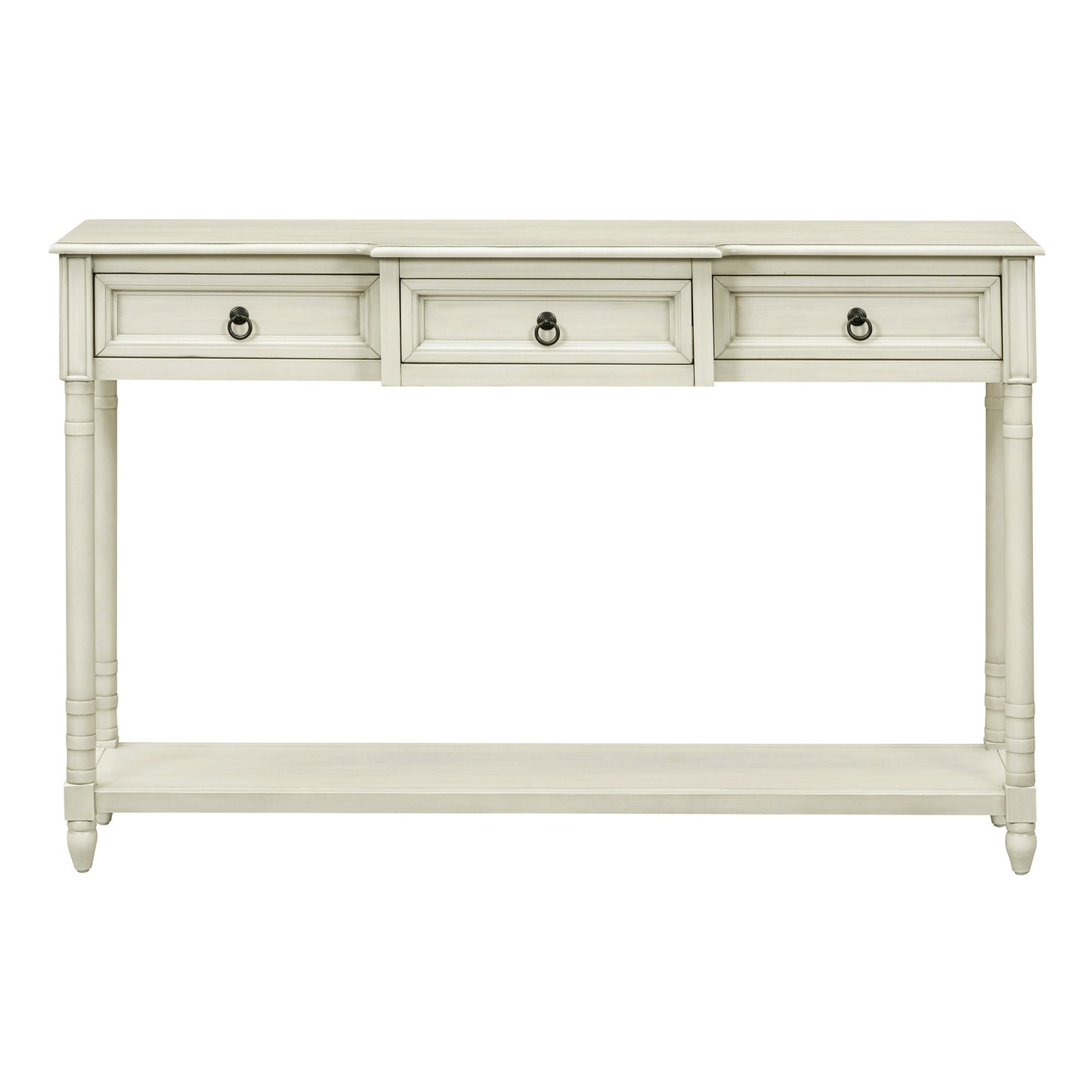 Console Table Sofa Table With Drawers For Entryway With Projecting Drawers And Long Shelf