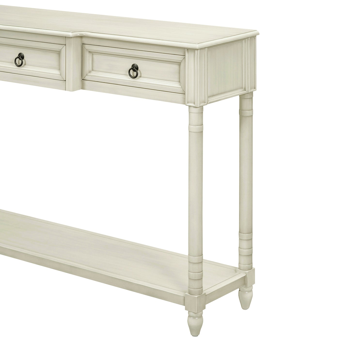 Console Table Sofa Table With Drawers For Entryway With Projecting Drawers And Long Shelf