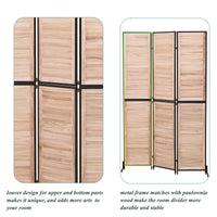 6 Ft Wood Folding Privacy Screen, Free Standing Wall Dividers, Room Separator For Living Room, Bedroom, Dining Room