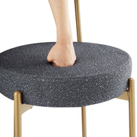 25 Inch Modern Gold Upholstered Sherpa Counter Stools Set of 2 with Backs for Kitchen Island