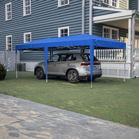 10x20 Blue Pop Up Canopy Tent with 6 Sidewalls Waterproof Commercial Outdoor Shelter Adjustable Height Carry Bag Sand Bags Ropes and Stakes