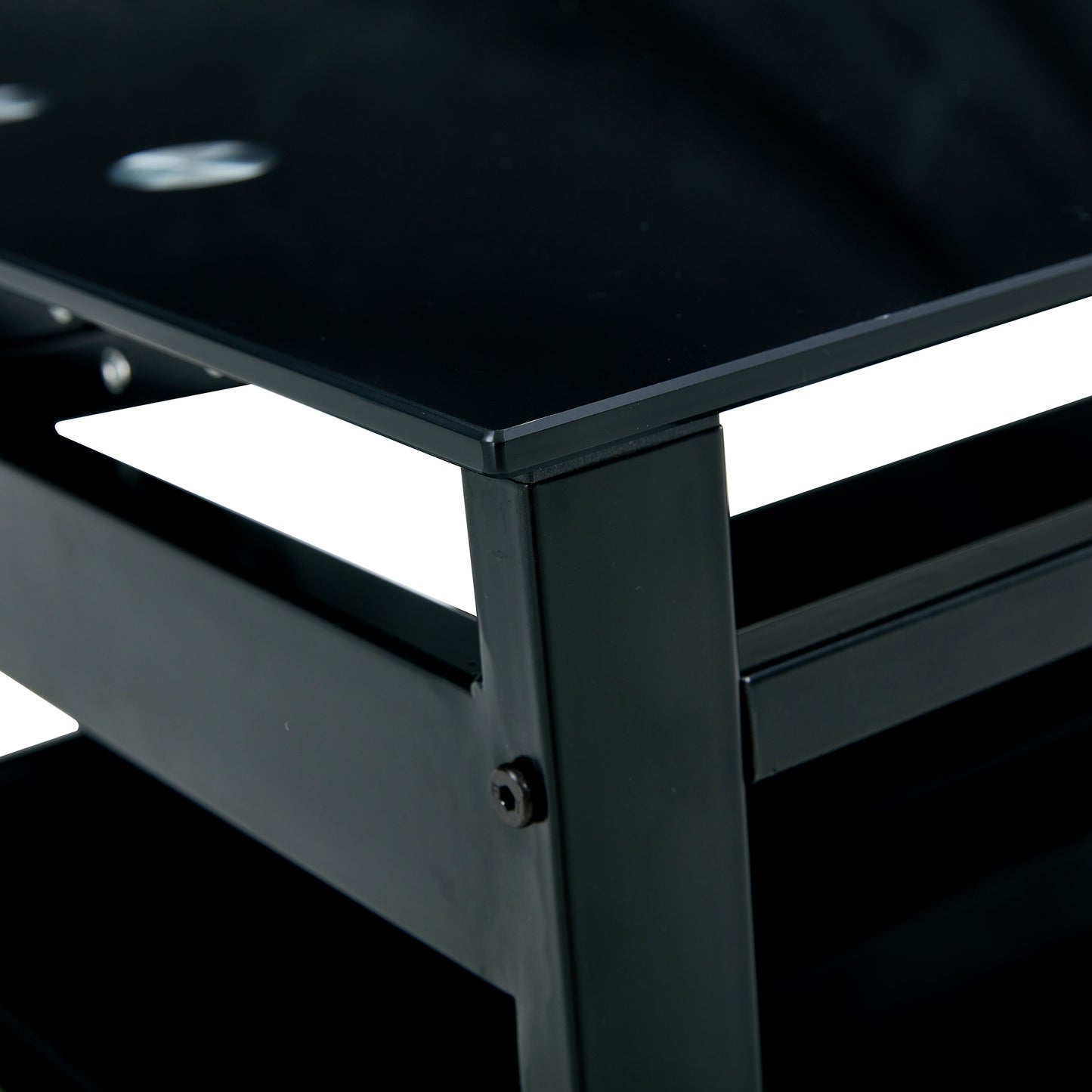 Modern Glass Lift Top Coffee Table with 2-Layer Design for Living Room Black Tempered Glass