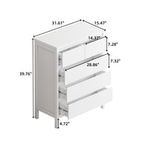 4-Tier 5-Drawer MDF Storage Cabinet for Bedroom Living Room Dining Room Hallways White