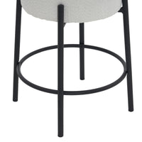 Set of 2 24 Inch Tall Round Upholstered Bar Stools for Kitchen and Coffee Shops Contemporary Design