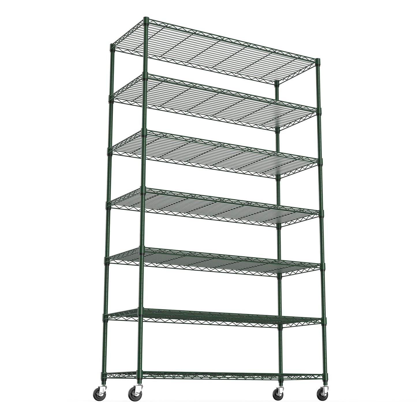 7 Tier Heavy Duty Wire Shelving Unit 2450 LBS Capacity Adjustable Metal Storage Shelves with Wheels for Garage Organization