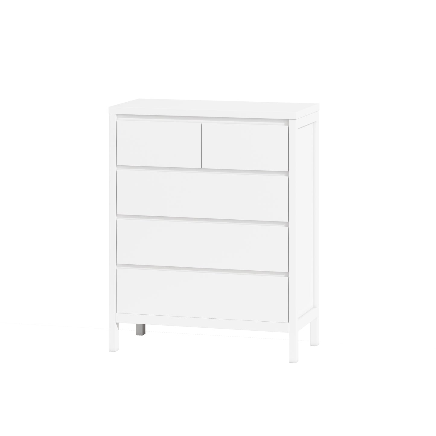 4-Tier 5-Drawer MDF Storage Cabinet for Bedroom Living Room Dining Room Hallways White