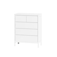 4-Tier 5-Drawer MDF Storage Cabinet for Bedroom Living Room Dining Room Hallways White