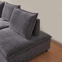 Adjustable Backrest Armless Upholstered Lounge Chair with Removable Pillow for Living Room and Bedroom