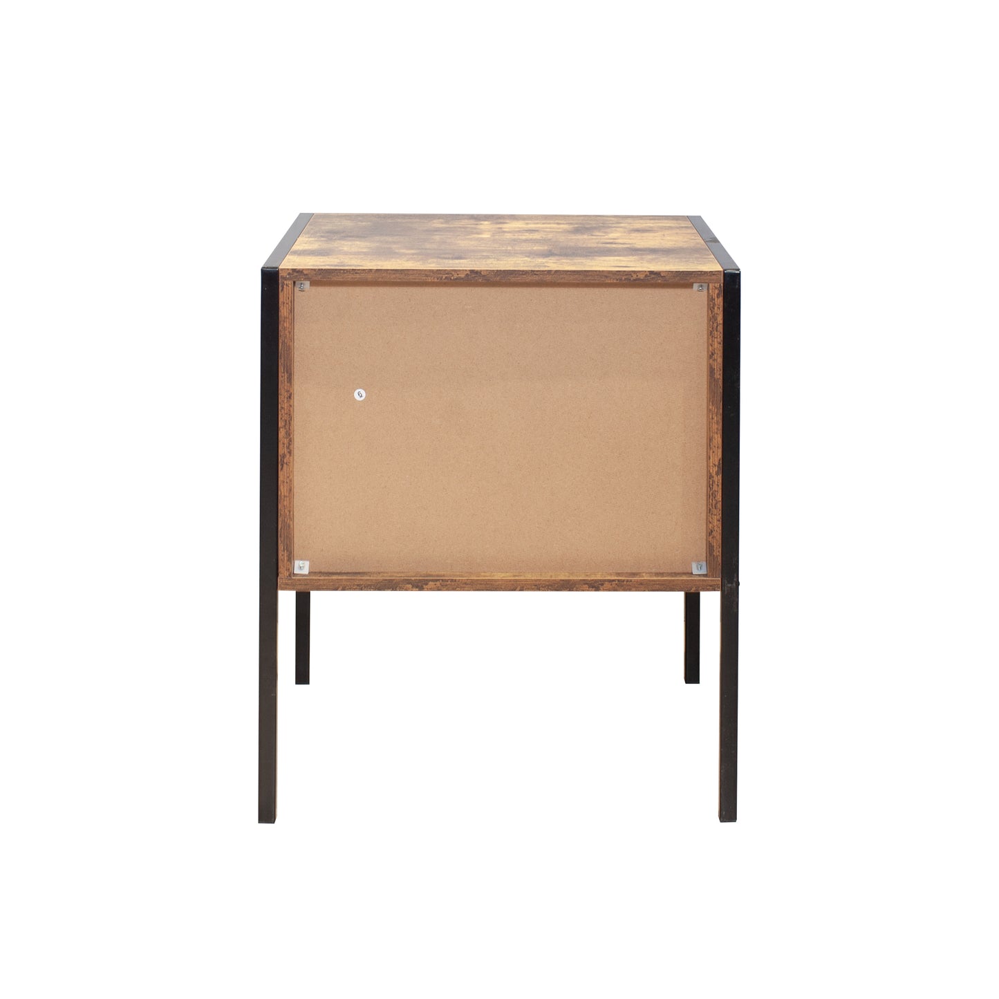 Set of 2 Industrial Style Nightstands Modern End Tables with Storage for Bedroom Living Room