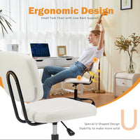 Of The Product: PU Leather Low Back Task Chair Small Home Office Chair With Wheels