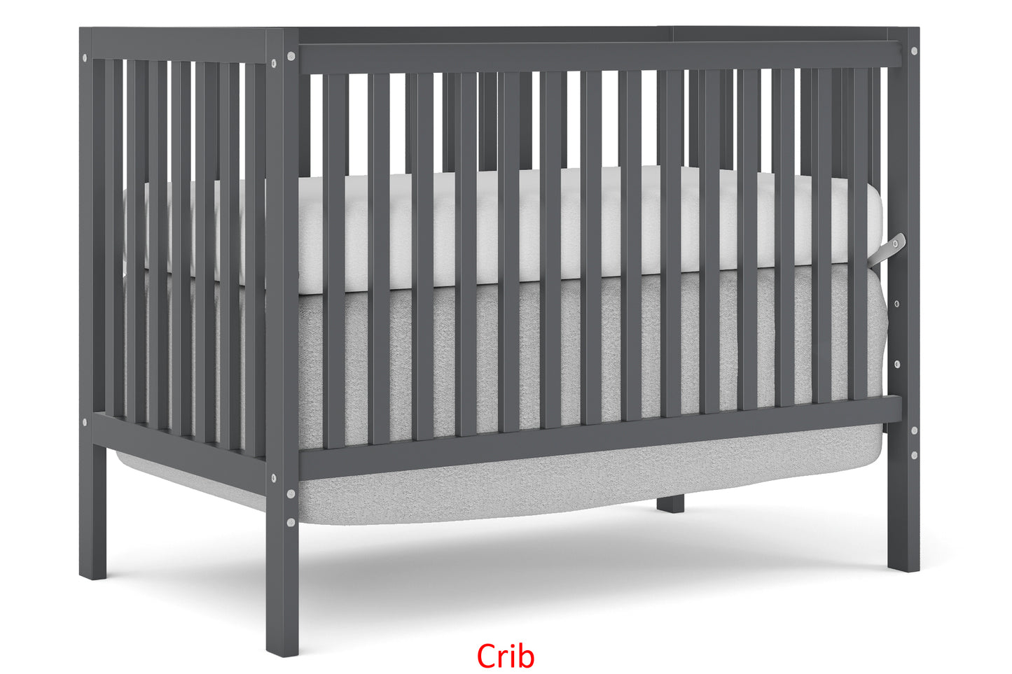 5-In-1 Convertible Crib Toddler Bed Fits Standard Full-Size Mattress Easy Assembly Storm Grey 53x29x9 Inches