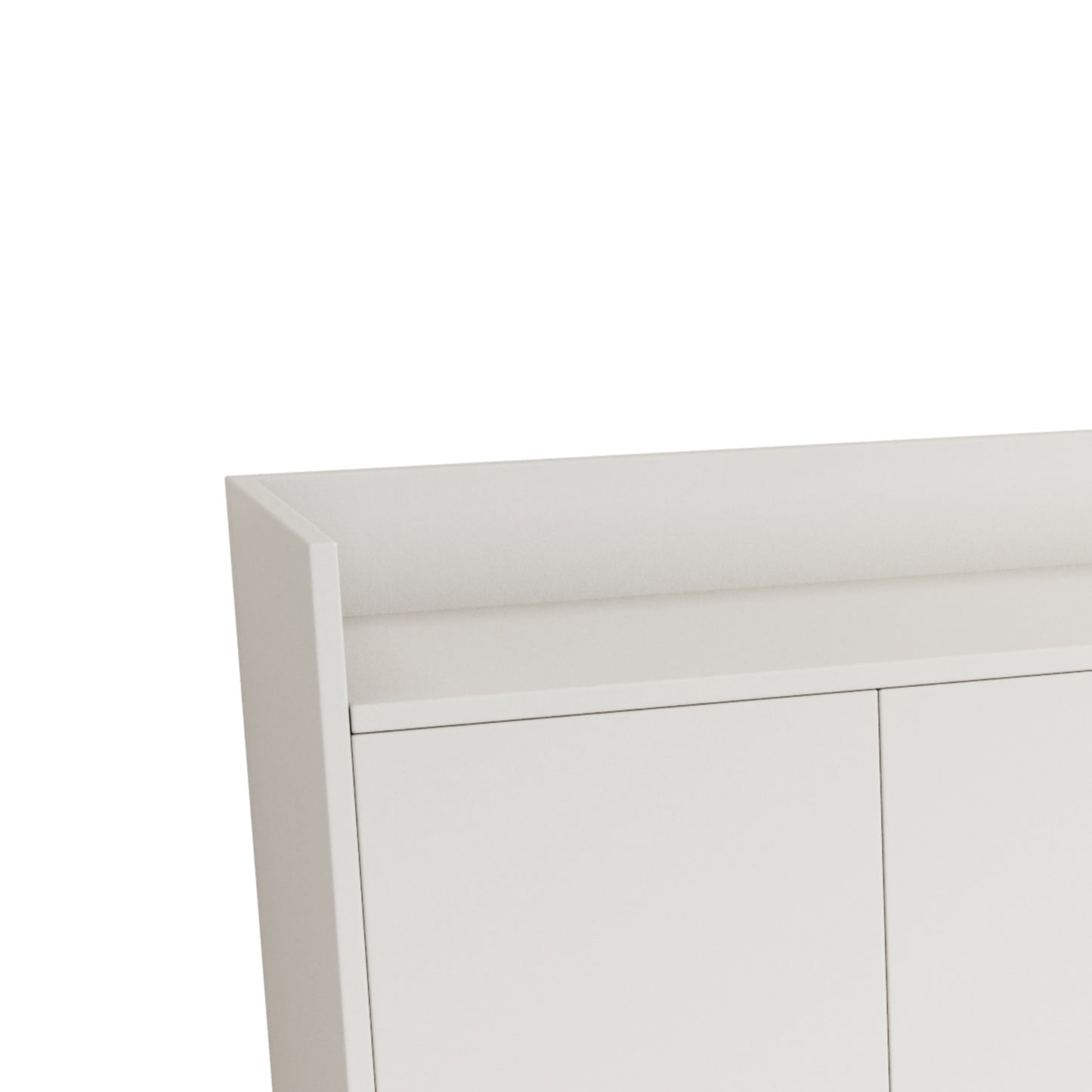 Stylish 4-Door Storage Cabinet with Square Metal Legs for Living Room and Kitchen in White