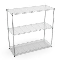 3 Tier Wire Shelving Unit Heavy Duty Adjustable Metal Garage Storage Shelves 1050 LBS Capacity Chrome Finish