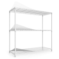 3 Tier Height Adjustable Wire Shelving Unit 1050 LBS Heavy Duty Metal Garage Storage Rack White