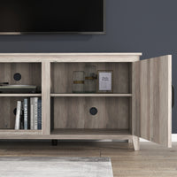 TV Stand Storage Media Console Entertainment Center with Two Doors in Grey Walnut Finish
