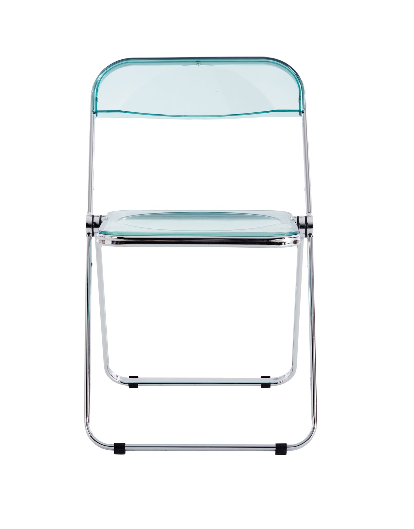 Clear Folding Chair Transparent Plastic Modern Living Room Seat Lightweight Comfortable Design