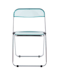 Clear Folding Chair Transparent Plastic Modern Living Room Seat Lightweight Comfortable Design