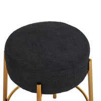 Contemporary Set of 2 24 Inch Upholstered Round Bar Stools for Kitchen and Cafe Stylish Seating