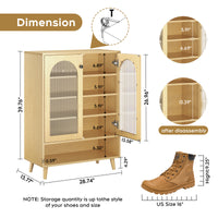 Shoe Storage Cabinet with Adjustable Shelves and Glass Doors for Organized Footwear Display