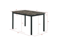 Faux Marble Top Metal Frame Dinette Table for Dining Room Kitchen Modern Design