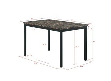 Faux Marble Top Metal Frame Dinette Table for Dining Room Kitchen Modern Design