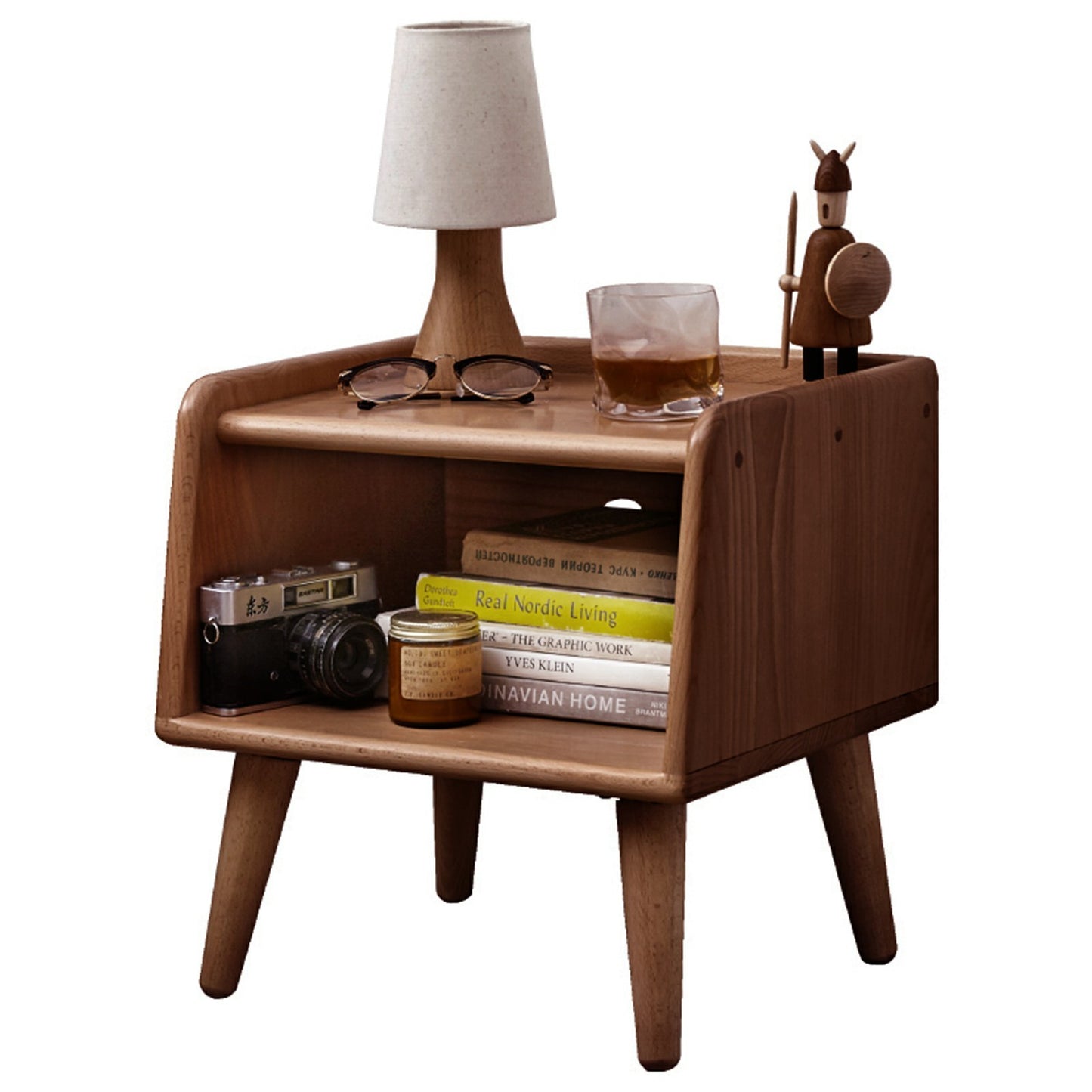 Pure Solid Wood Nightstand Modern Simple Bedside Cabinet European Beech Storage 0.4m Nordic Bedroom Furniture