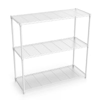 3 Tier Height Adjustable Wire Shelving Unit 1050 LBS Heavy Duty Metal Garage Storage Rack White