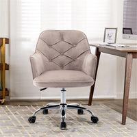 Modern Velvet Swivel Shell Chair for Living Room and Office Grey Leisure Armchair