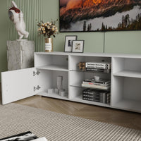 Modern TV Stand for 32-60 inch TV with Drawer and LED Lights Entertainment Center for Living Room Game Room Bedroom