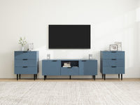 TV Stand with Solid Iron Feet Modern TV Console Table for Living Room Bedroom Storage Entertainment Center