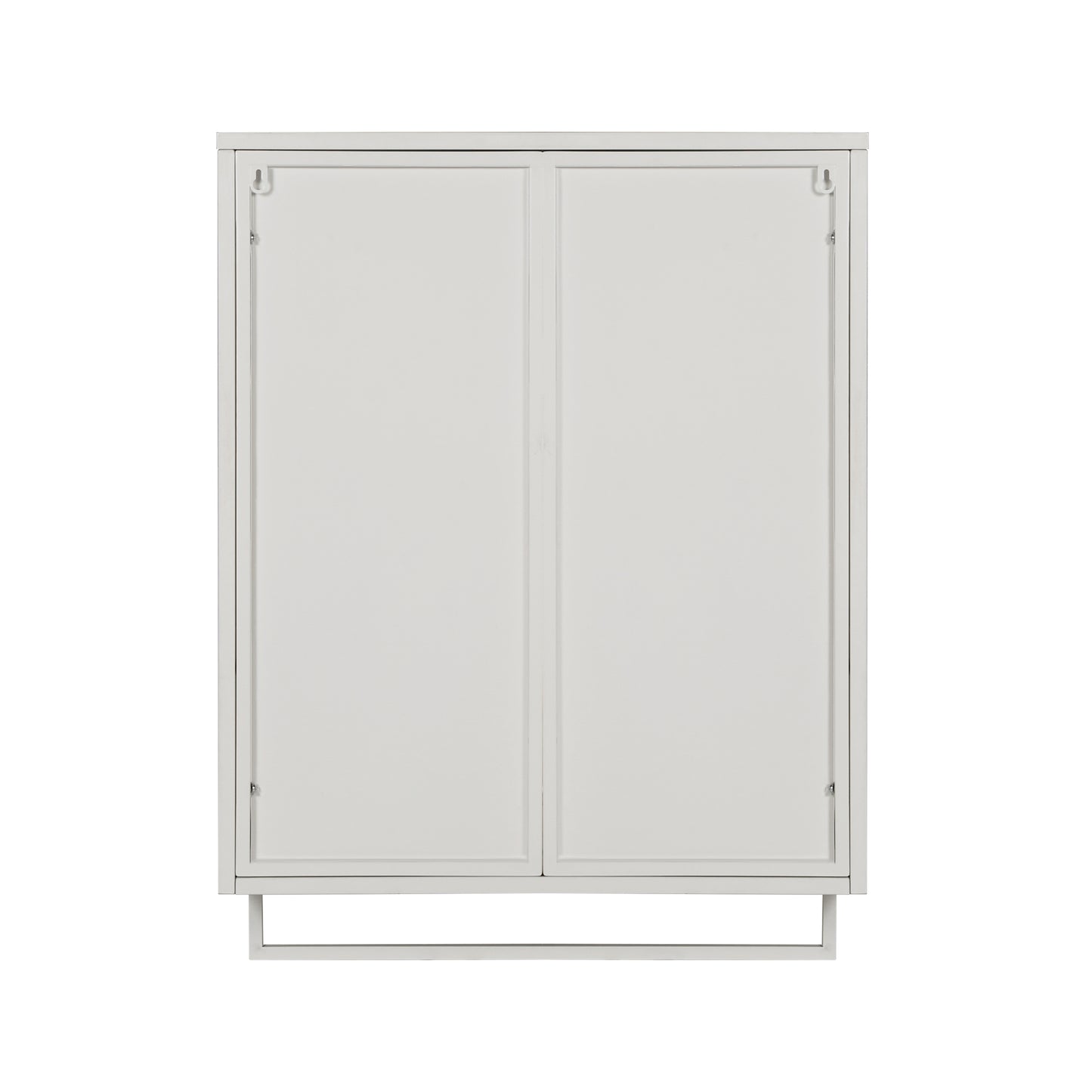 Modern Two-Door Wall Cabinet with Enclosed Storage Open Shelf and Towel Rack for Entryway Living Room Bathroom Dining Room 23.62 inches