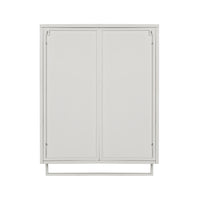 Modern Two-Door Wall Cabinet with Enclosed Storage Open Shelf and Towel Rack for Entryway Living Room Bathroom Dining Room 23.62 inches