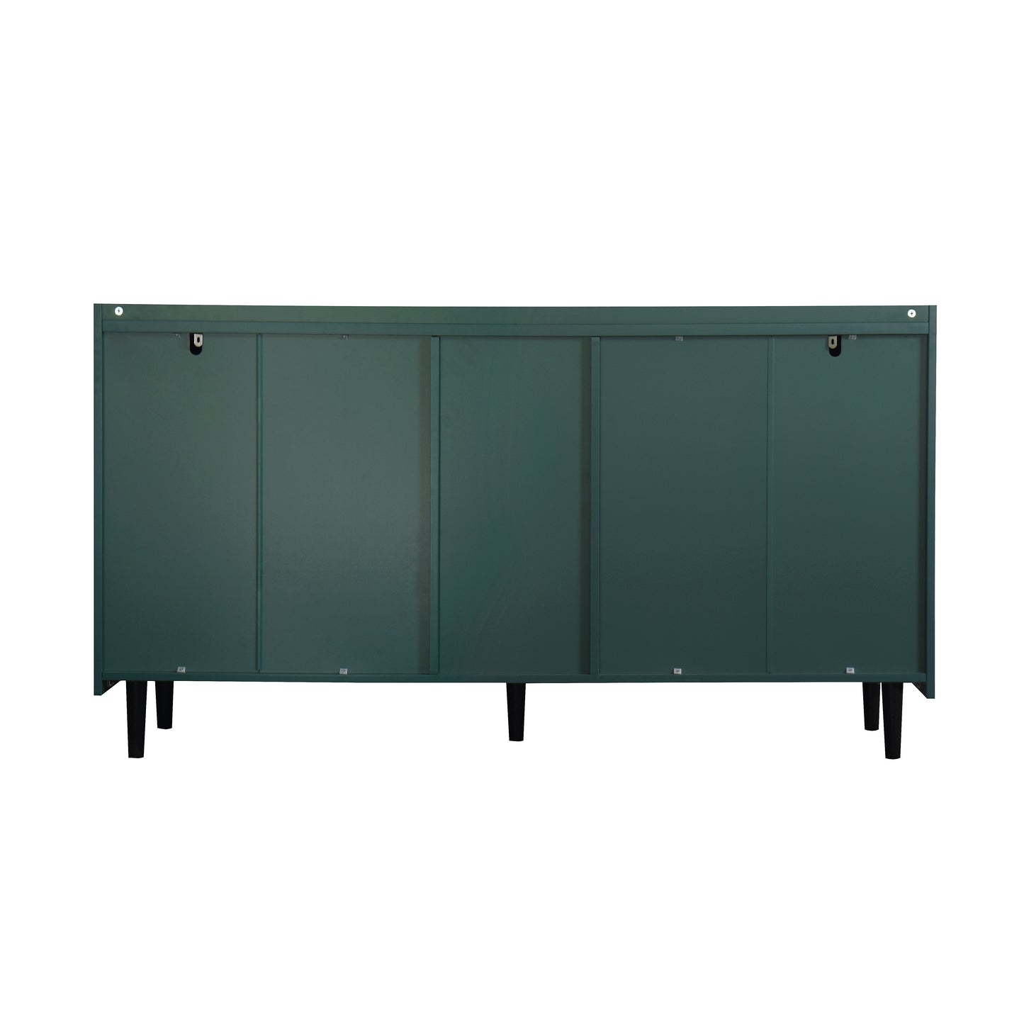 Modern 55 Coffee Bar Storage Cabinet with 2 Drawers and Glass Doors for Kitchen and Living Room Green