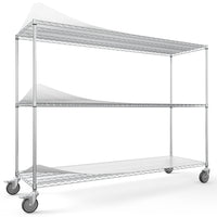 Height Adjustable 3 Tier Metal Garage Storage Shelves with Wheels Heavy Duty 3000 LBS Capacity Black Storage Rack