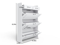 Freestanding Shoe Cabinet with Flip Door Modern Shoe Rack Storage Box for Entrances Corridors Bedrooms White Assembly Required